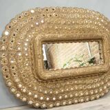 Oval carved wooden mirror 150x101cm