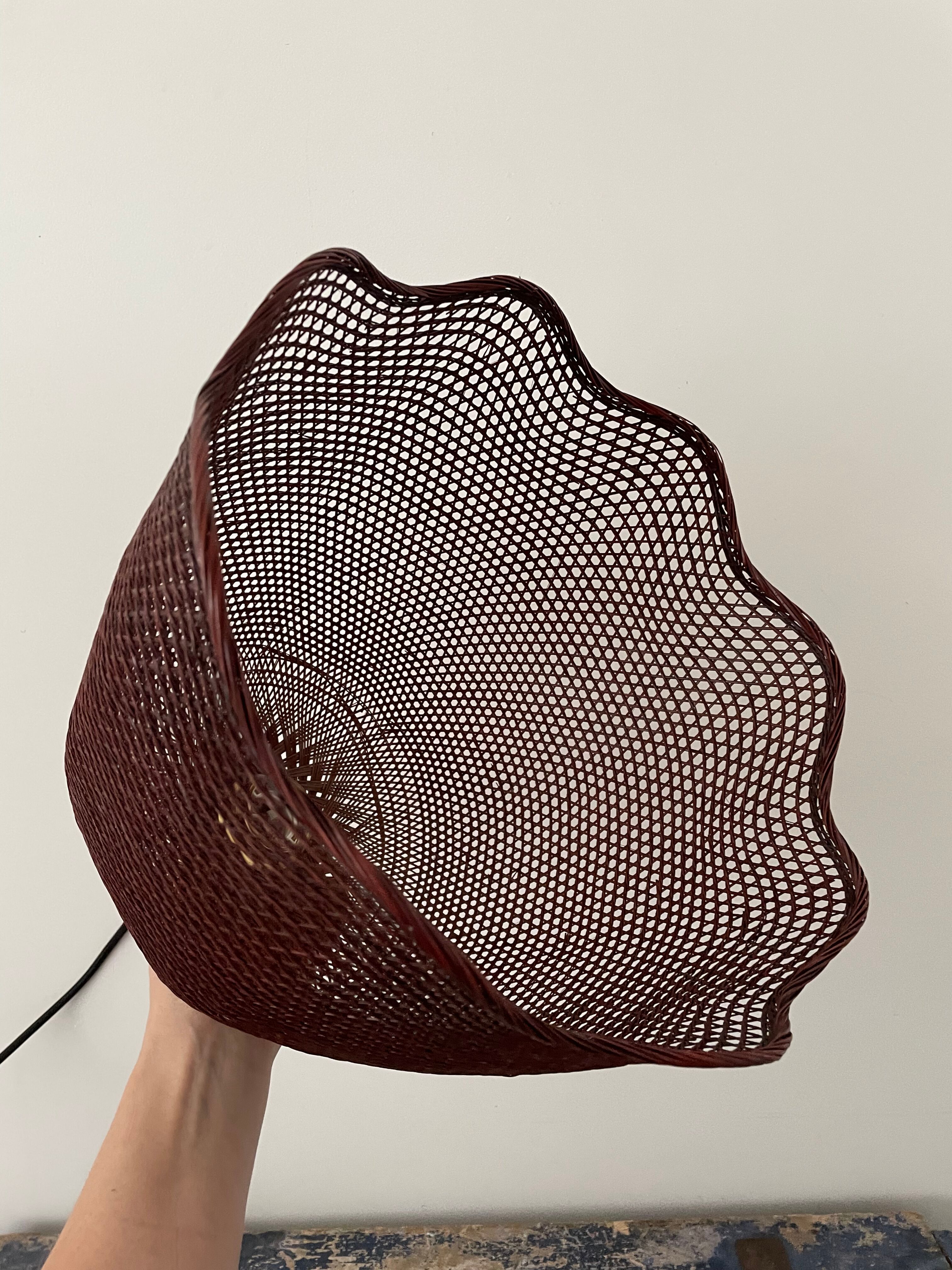 Vintage braided wicker suspension electrified to nine