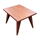 Coffee table of the 50s in blond mahogany inlaid compass feet