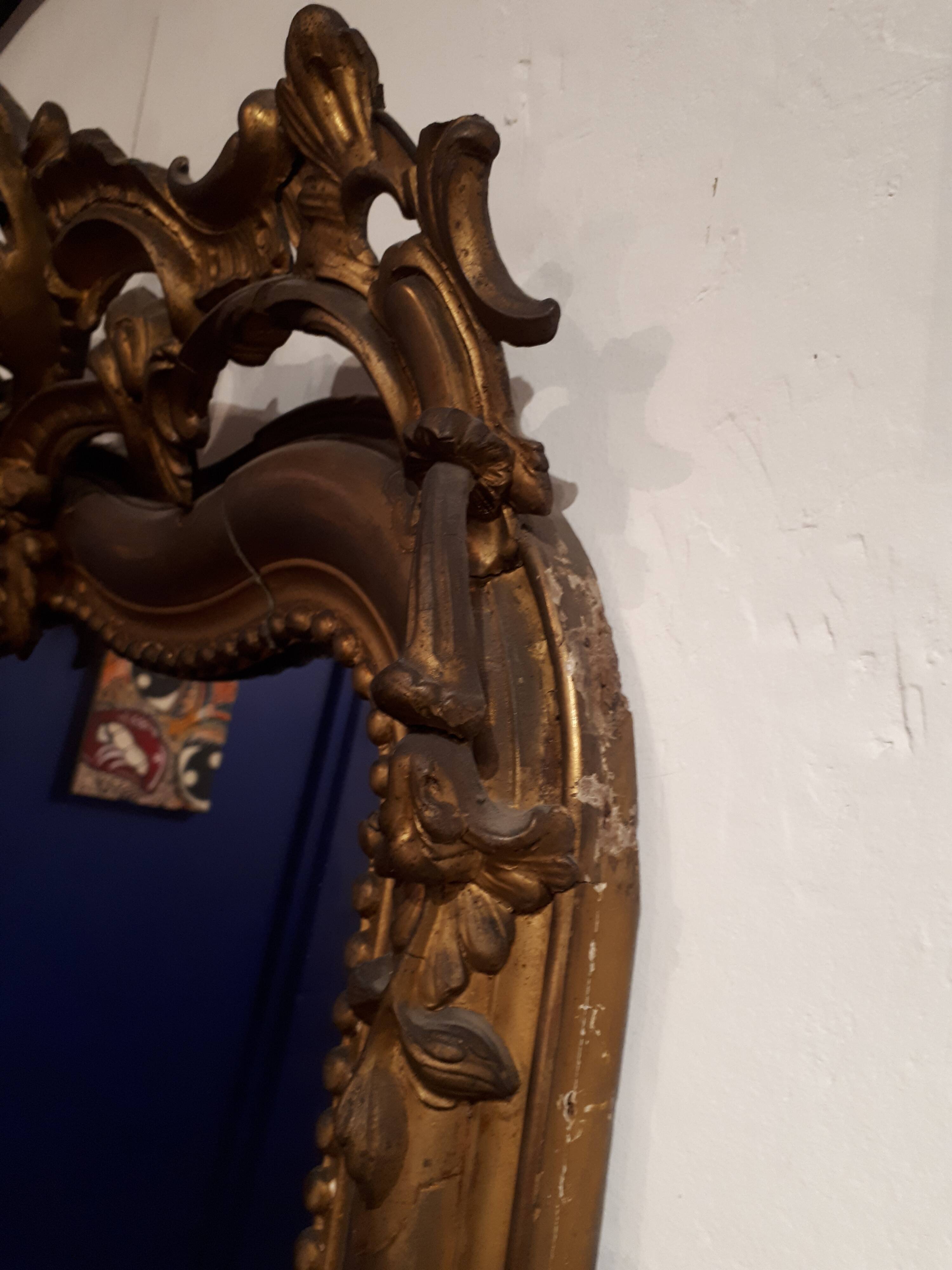 large mirror gilded fireplace eighteenth style