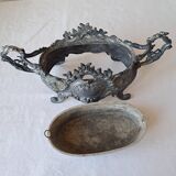 Napoleon III spelter centerpiece planter with rockery decoration