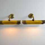 Pair brass wall picture art lights