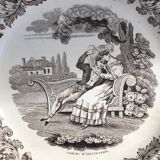 Set of 3 talking plates in Montereau earthenware "Louis Lebeuf Montereau"