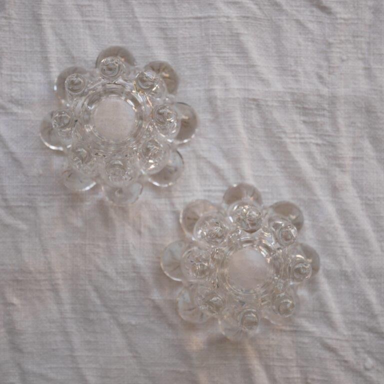 Set of 2 glass candle holders, REIMS
