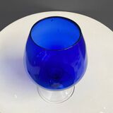 Empoli dark blue large glass shape vase 1960s
