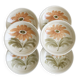6 ceramic soup plates – hand-painted floral decoration