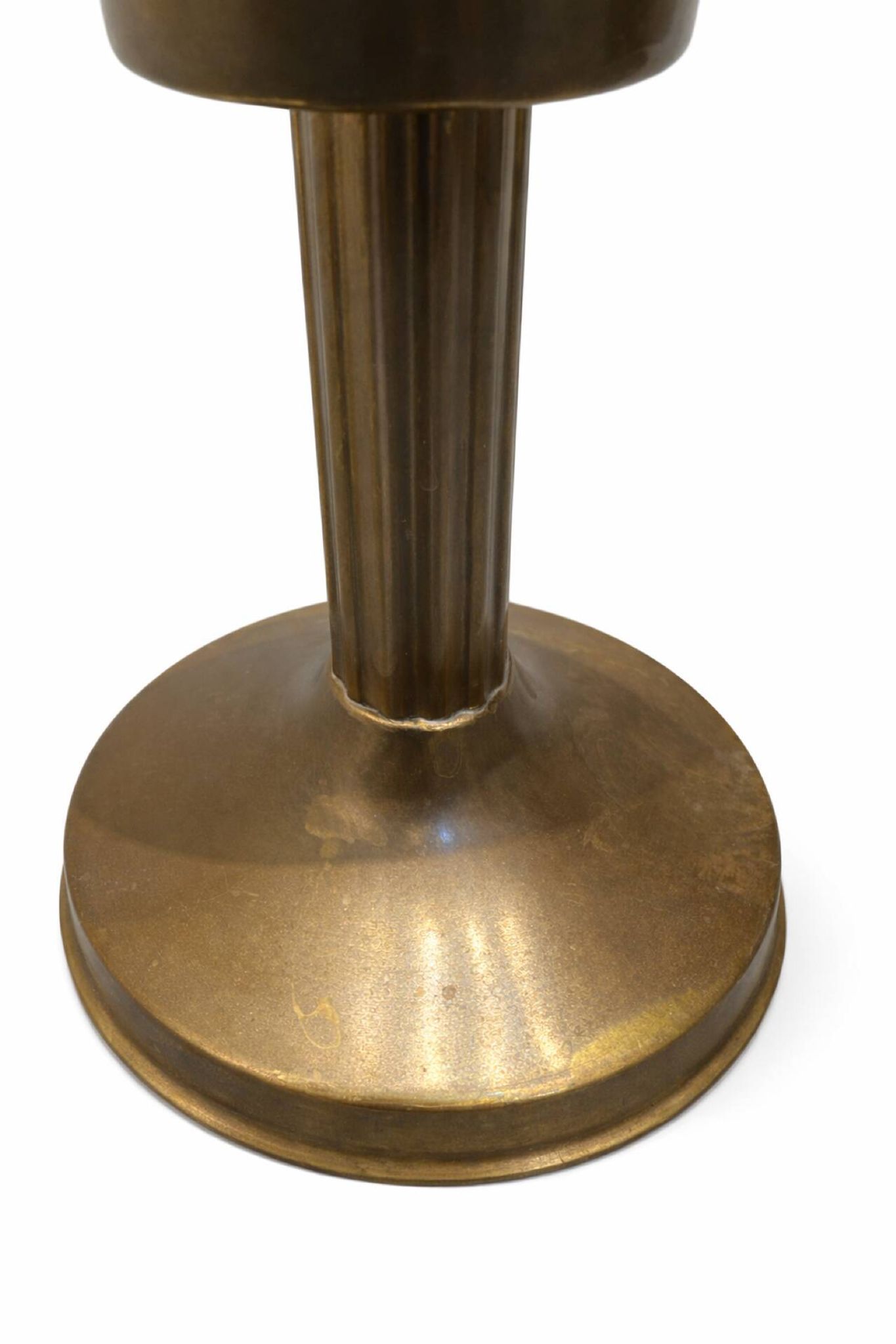 Art Deco votive candle holder in brass and frosted glass, 1920.