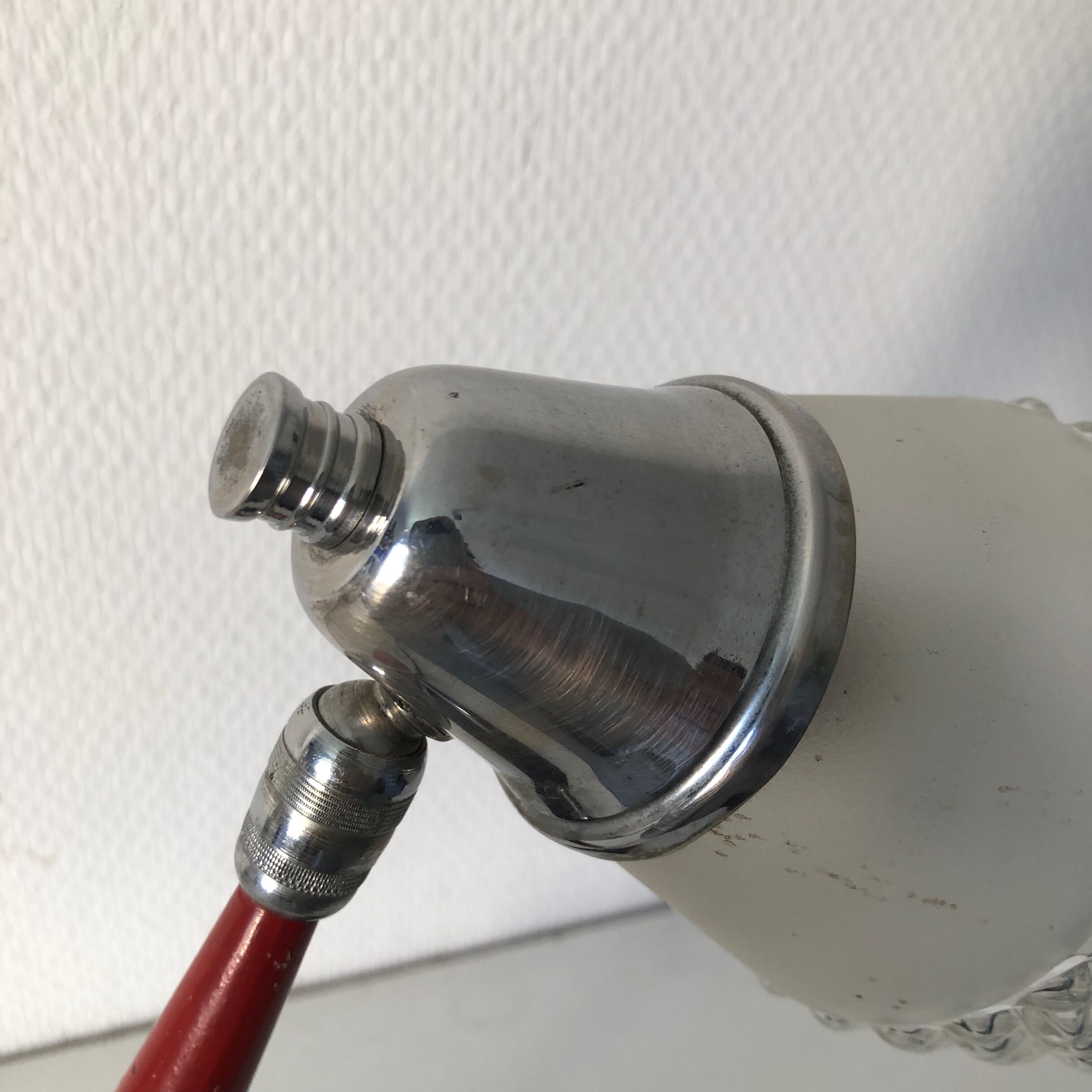 Desk lamp marble 30cm vintage 1950