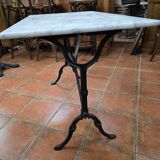 Cast iron bistro table with marble top
