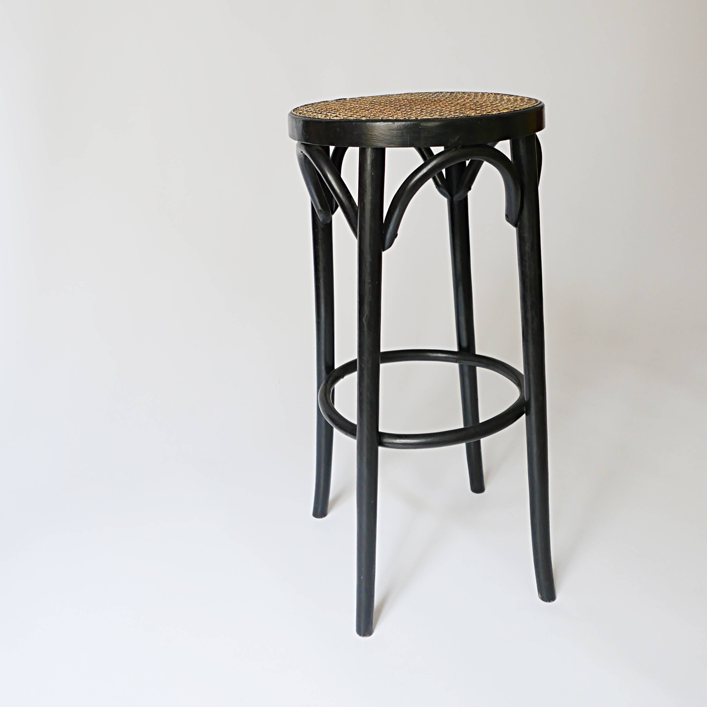 Vintage 1970s high bistro stool Bauhaus design