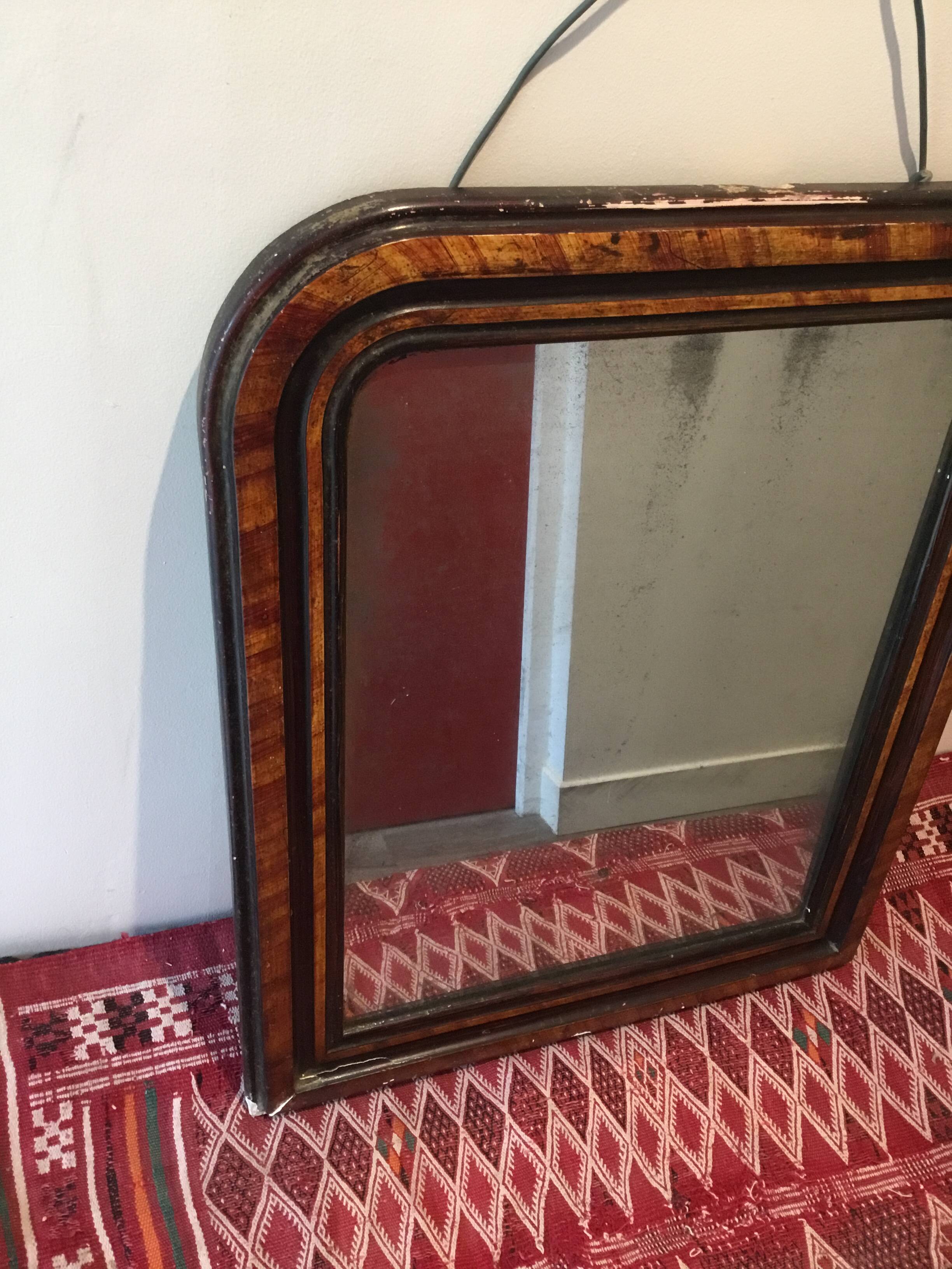 Wooden mirror in Louis Philippe style
