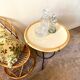 Coffee table in rattan and black metal 1960