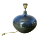 Impressive iridescent blue ceramic lamp with a gradient of green, circa 1960.