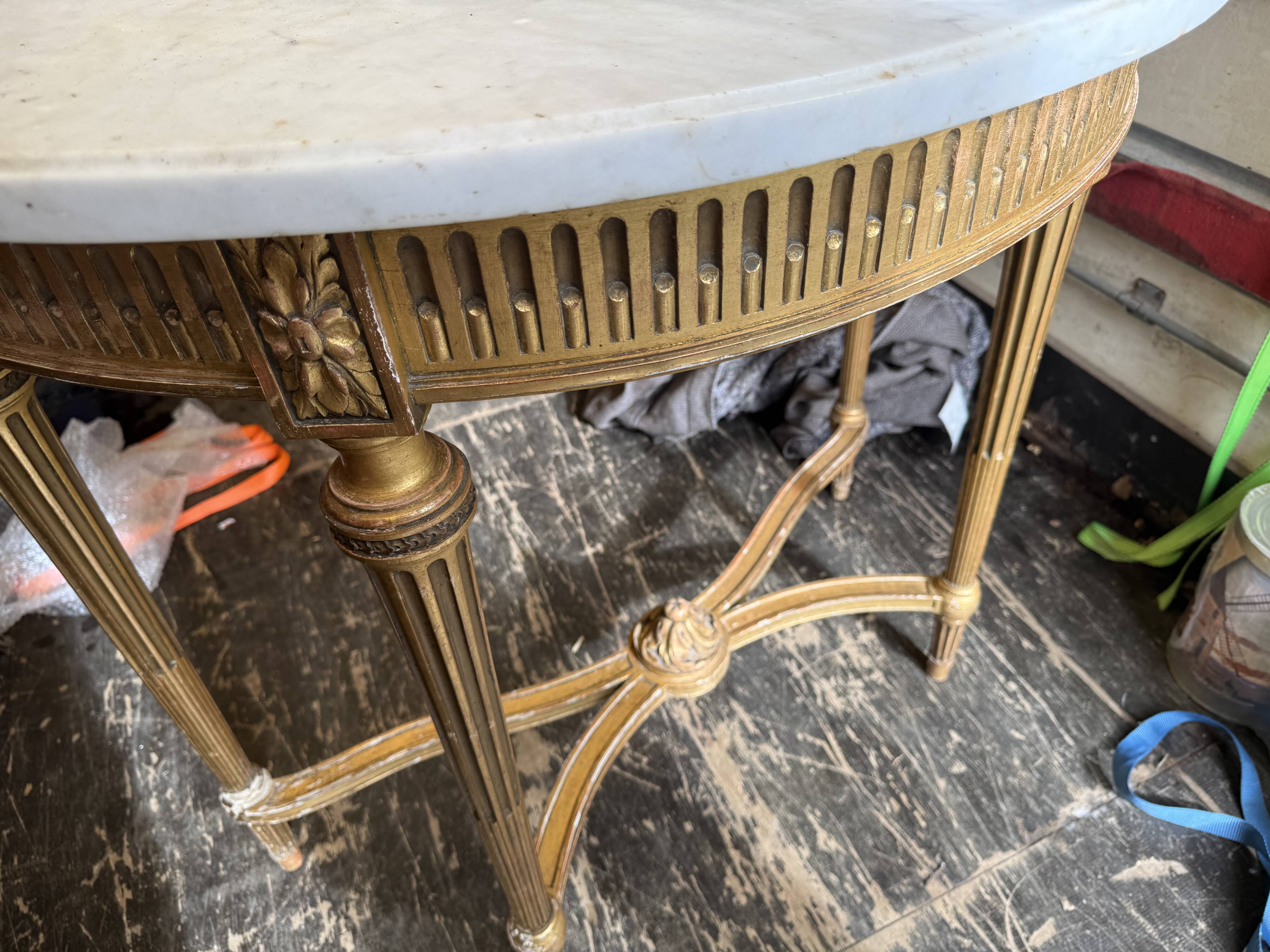 Console louis xvi estampille au fer chaud bardie