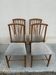 Suite de 4 chaises vintage en bois, dossier éventail, années 50/60