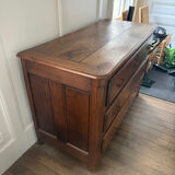 Large Louis-Philippe chest of drawers in solid oak - 140 cm