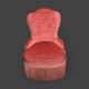 Pair of vintage pink velvet toad armchairs 1960