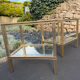 Pair of side tables Pierre Vandel Paris, gold metal and glass, year