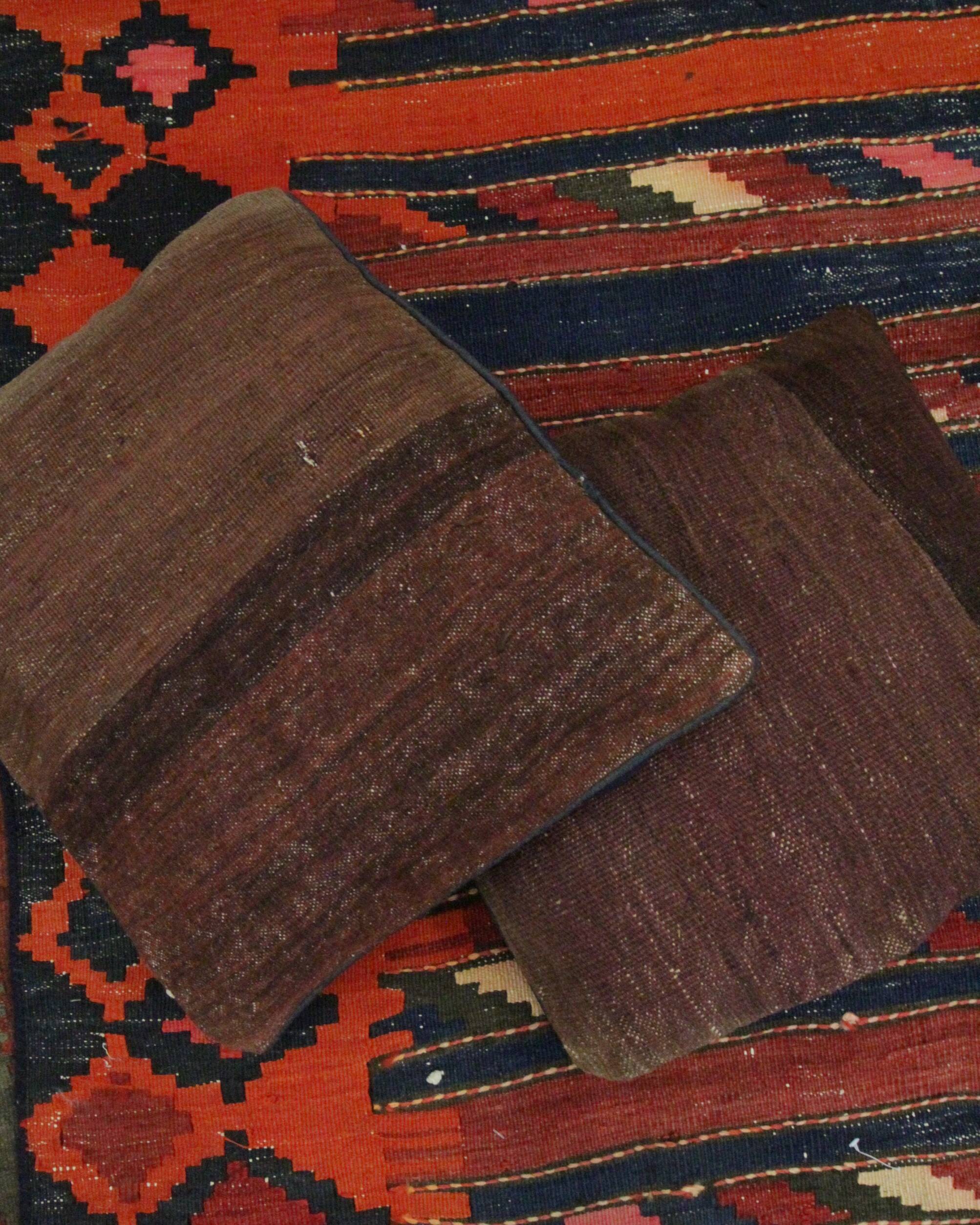 Vintage Brown Stripped Wool Cushion Cover- 41x43cm