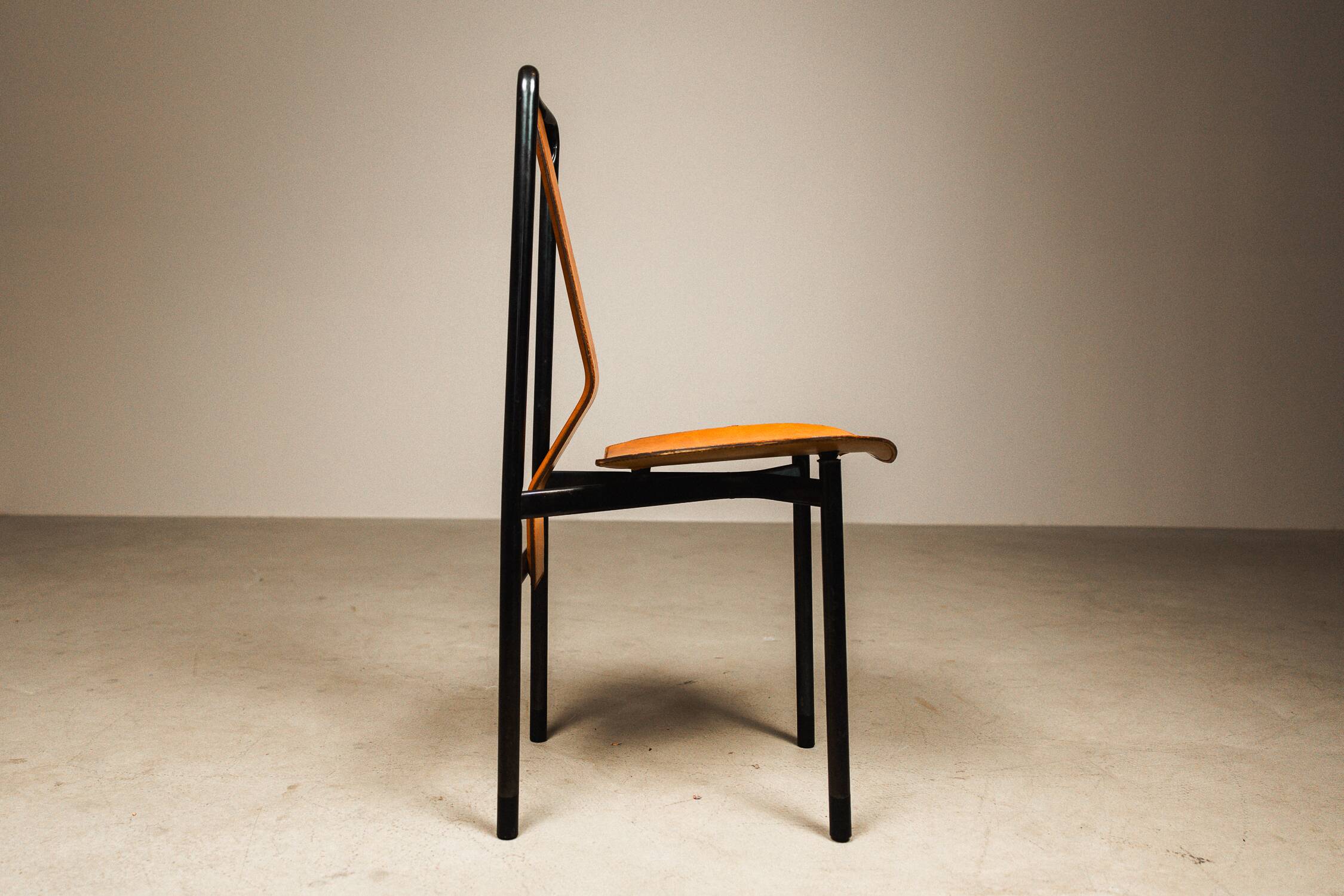 Set of six ‘Irma’ dining chairs by Achille Castiglioni for Zanotta, Italy,