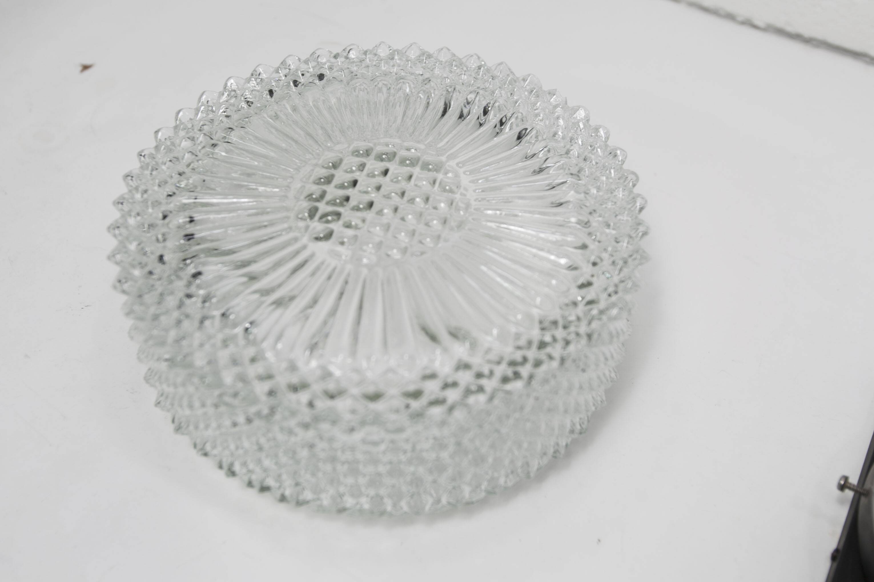 1960 wall light, black metal glass and gold brass rods