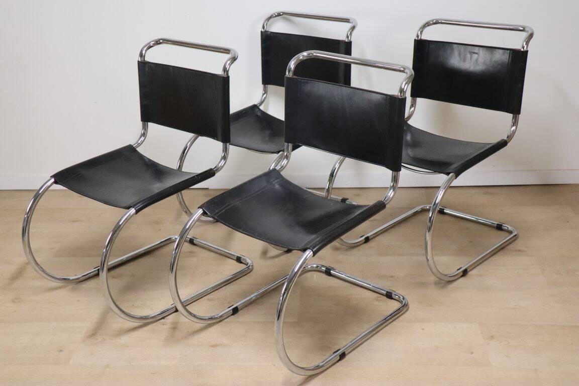 Set of 4 MR10 chairs by Ludwig Mies Van Der Rohe