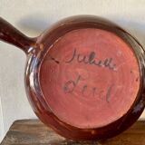 Very large ceramic frying pan by Juliette Derel, circa 1960