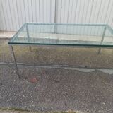 Vintage glass slab coffee table