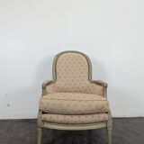 Louis XVI period bergère armchair with re-engraving