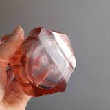Ensemble flacons huile et vinaigre verre rose