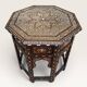 Hoshiarpur octagonal side table, rosewood, mother-of-pearl and bone, 1880