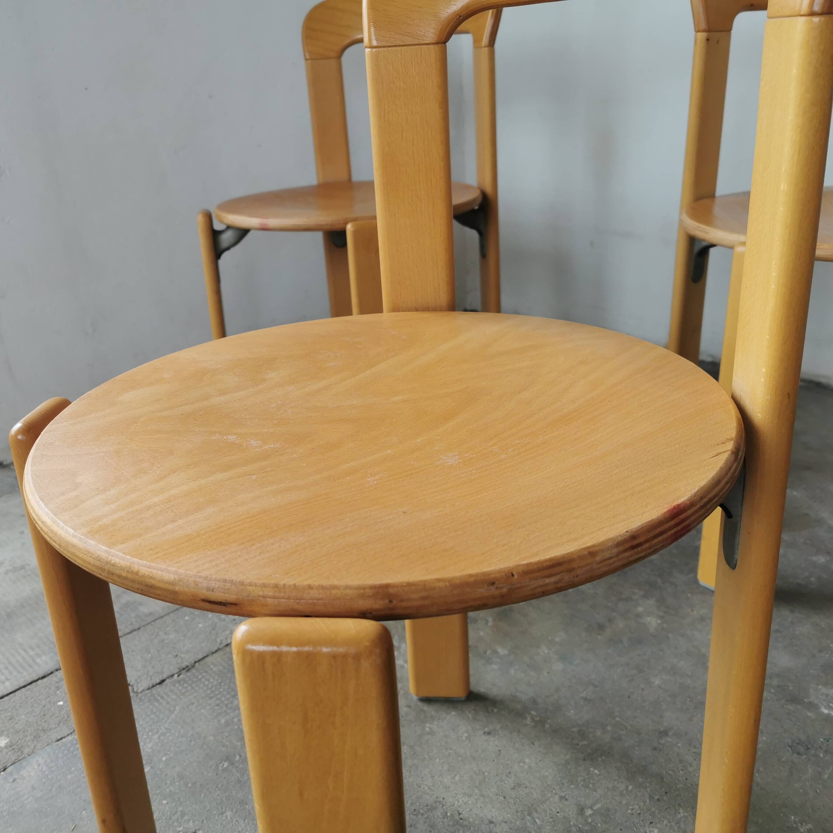 Set of 4 Rey chairs by Bruno Rey for kusch and CO
