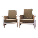 Pair of cane armchairs