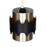 Brushed aluminum pendant light by Werner Schou for Coronell Electro. Denmark 1960s