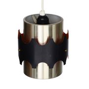 Brushed aluminum pendant light by Werner Schou for Coronell Electro. Denmark 1960s