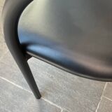 Danish design chairs from the 80s, metal and leatherette