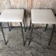 Pair of chromed metal stool + skai seat 1970s vintage