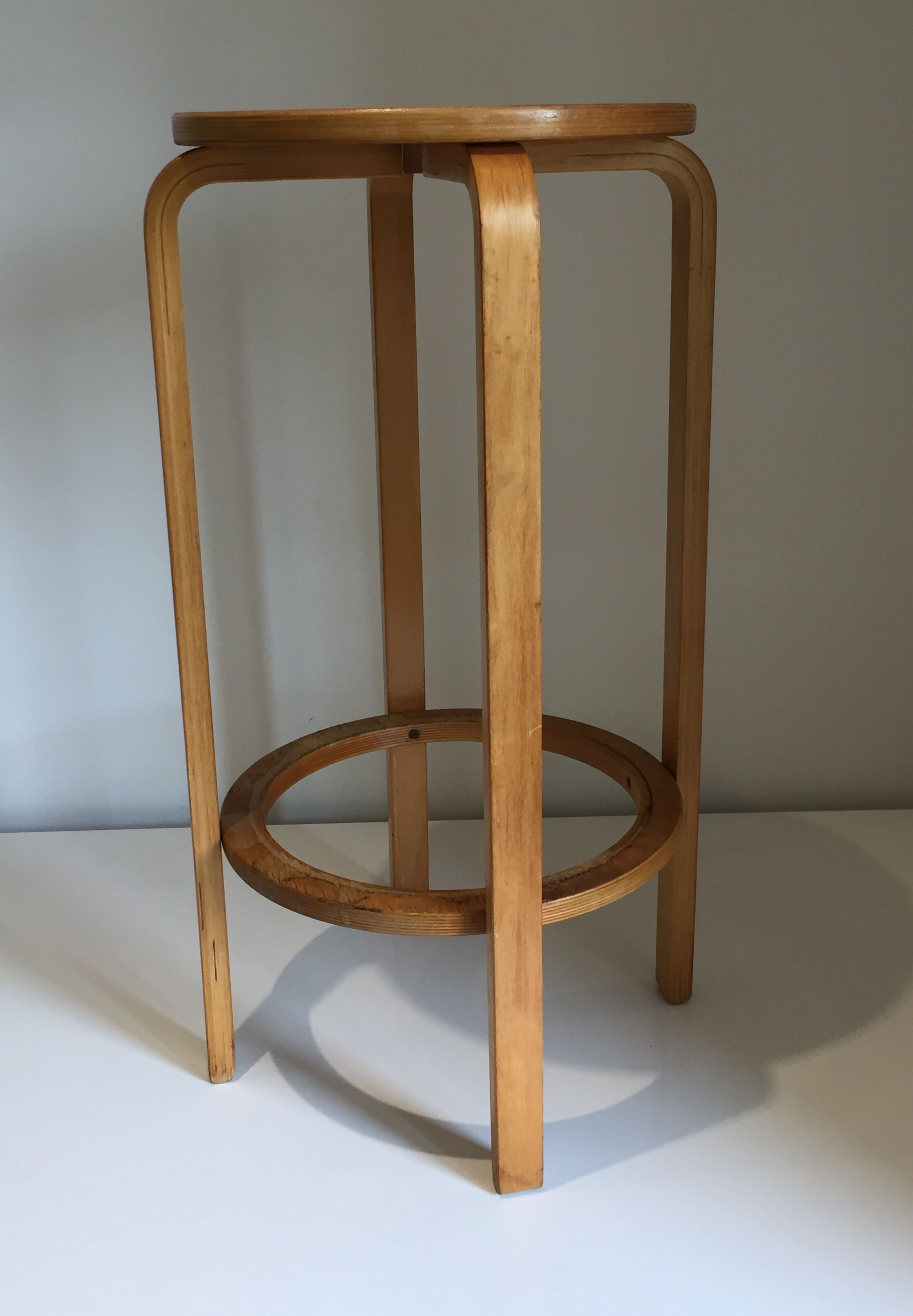 Scandinavian wooden top stool