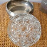 Reims glass flower vase with tin support