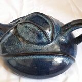 Large teapot in blue glazed Earth