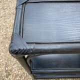 Blackened rattan shelf