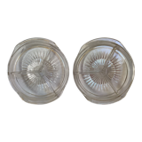 Paire d’anciens serviteurs verre épais moulé