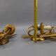 Pair of Hollywood Regency Style Gilt Metal Wheat Sheaf Wall Sconces, 1970s