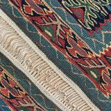 Pair of blue & green silk and wool kilims handmade persian rugs