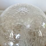 Italian wall lamp in chrome-plated brass, ceramic and bubbled glass 1970