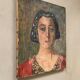 Portrait de femme ancien, huile sur toile