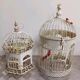 Paire de cage à oiseaux vintage