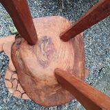 Solid wood tripod side table