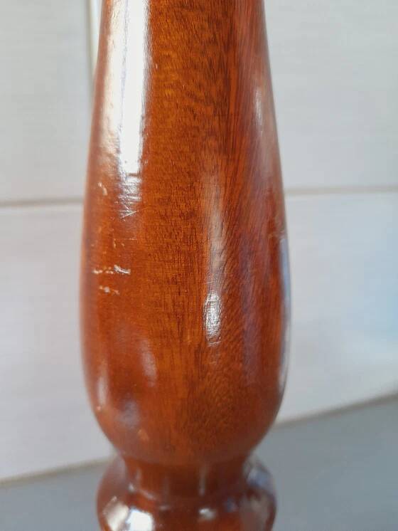 Large vintage turned wooden pepper mill