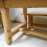 Mountain farm table and two benches